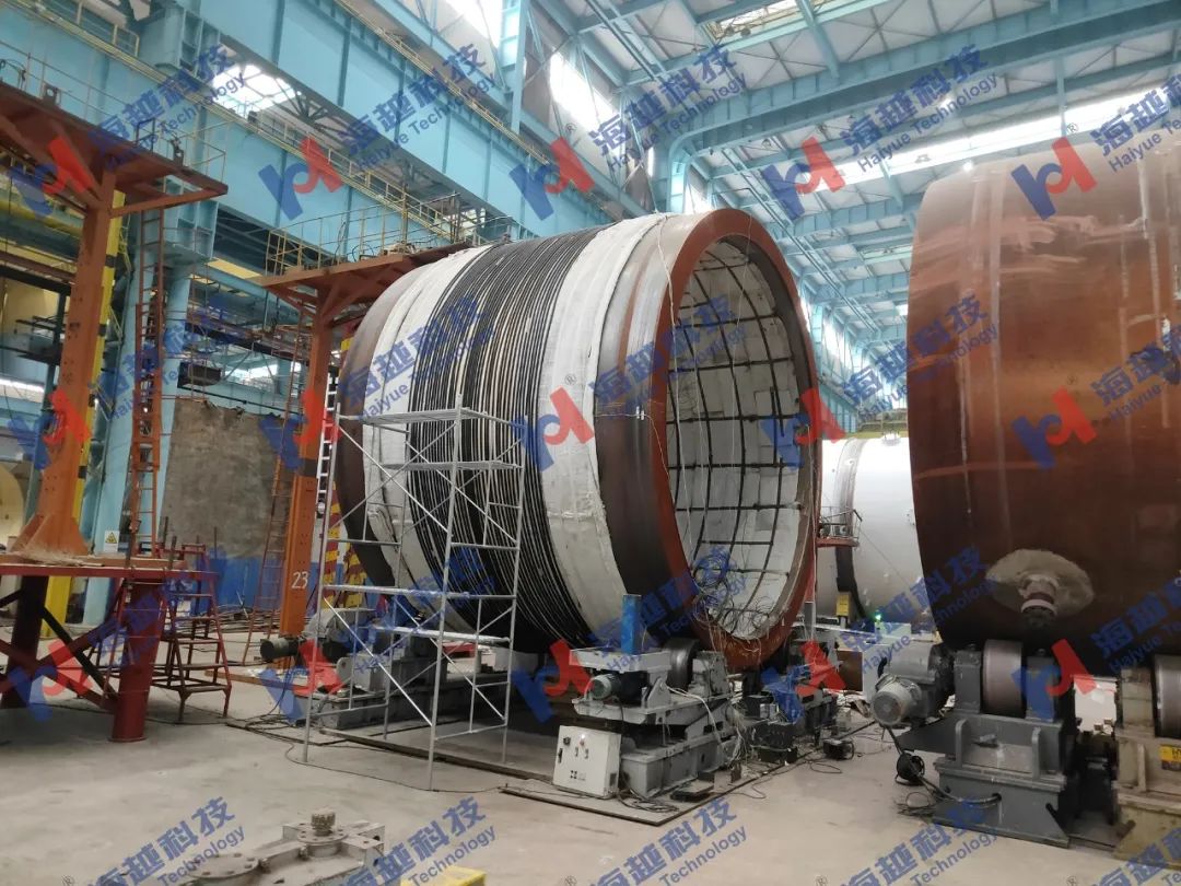 直徑6300mm,壁厚342+7.5mm,中間消應(yīng)力660±10℃
